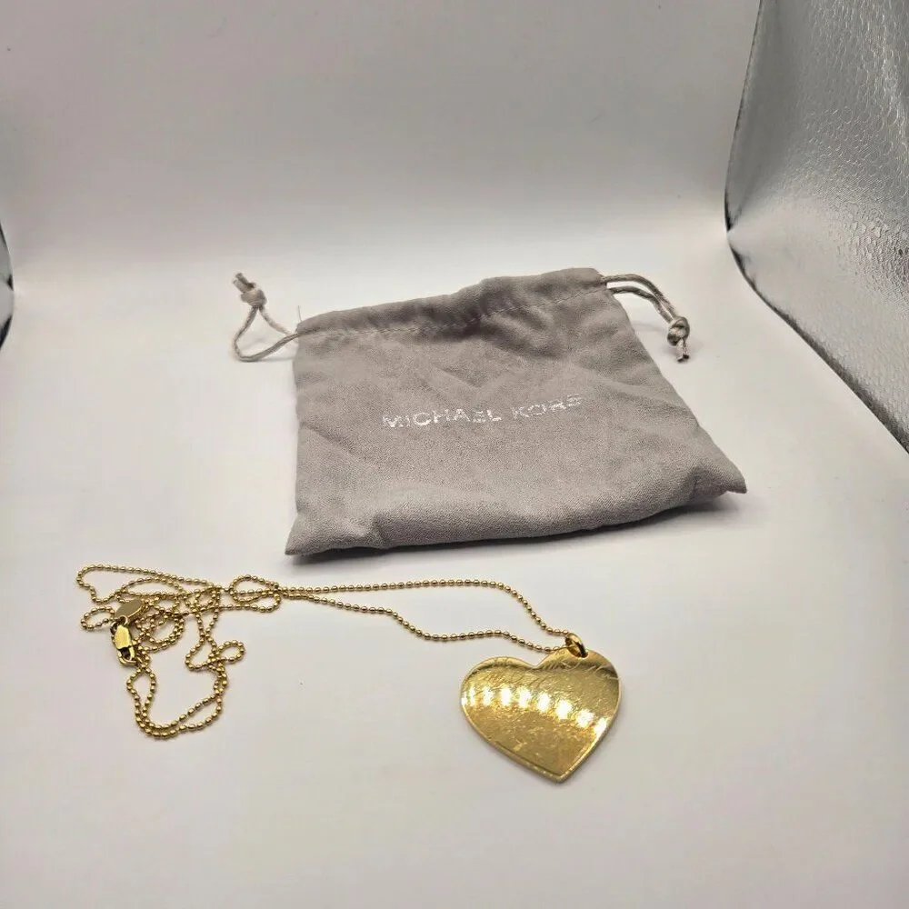 Michael Kors Gold-Tone Heart Pendant Necklace 30